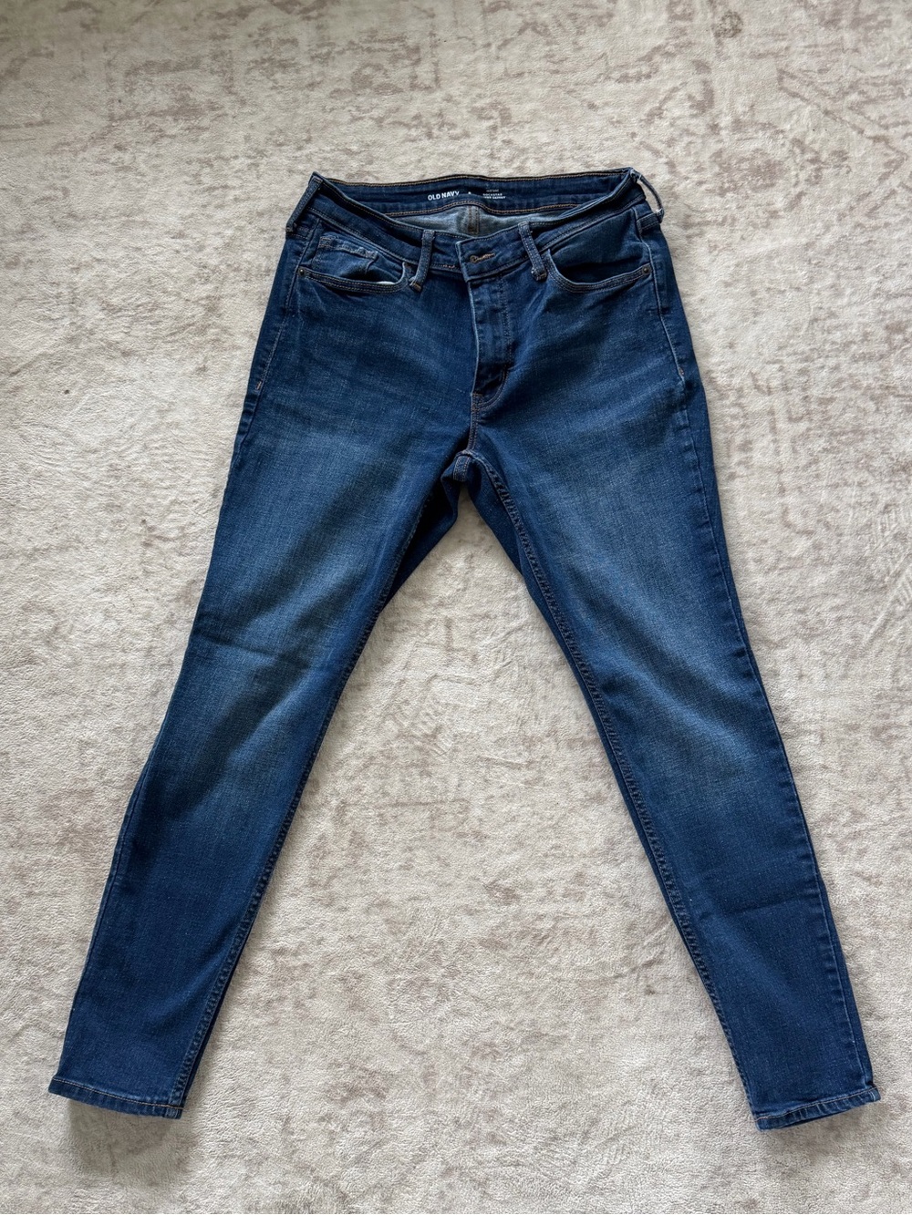 Old MNavy Dark Blue Skinny Jeans size 8